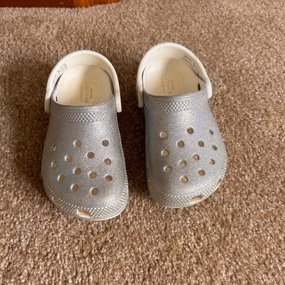 Kids Silver Clogs